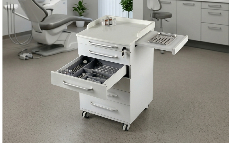 Ruedas de silicona del carrito dental DTX-UM-533 — desplazamiento silencioso