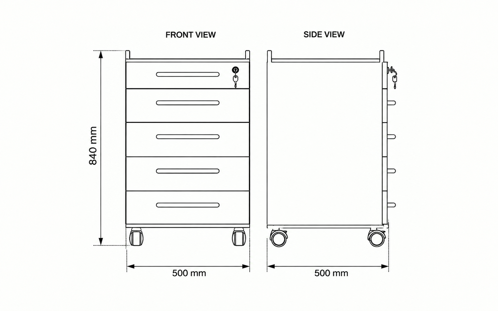 DTX-UM-540 trolley technical diagram