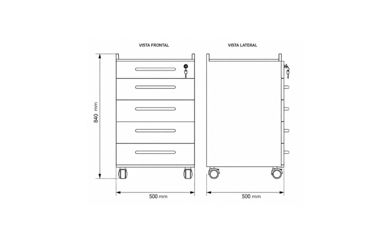 Diagrama técnico carrito DTX-UM-540