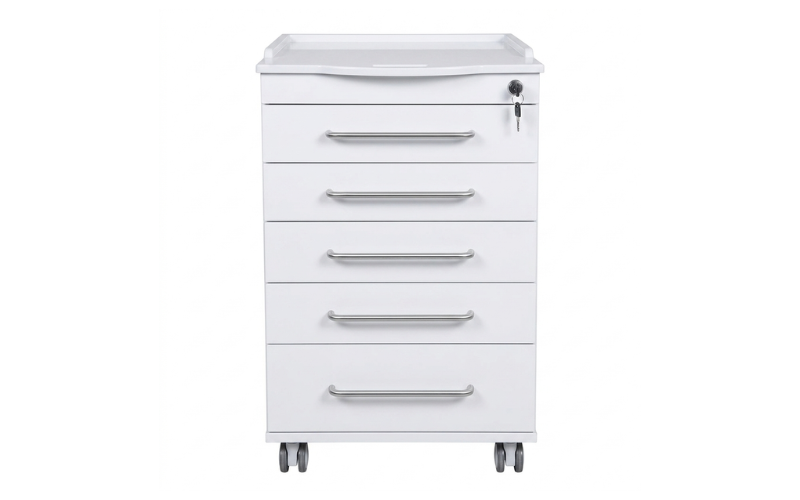 Carrito dental DTX-UM-570 vista general — 5 cajones y encimera