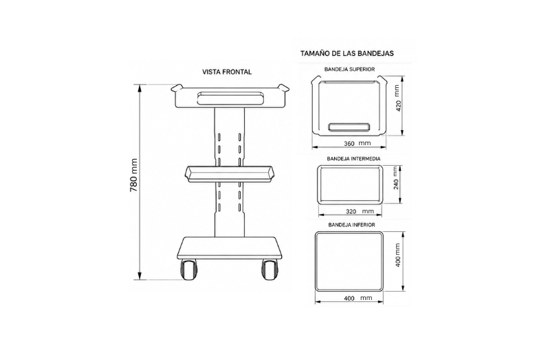 Carrito DTX-UM-T3 vista general