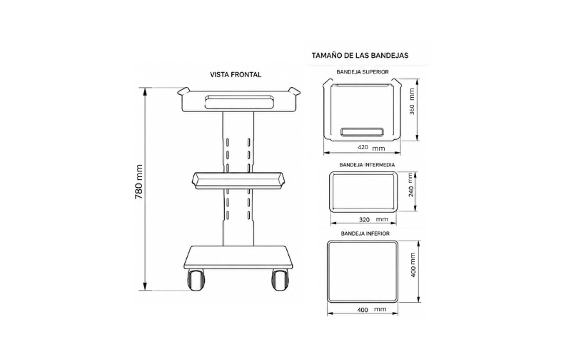 Carrito DTX-UM-T3 vista general