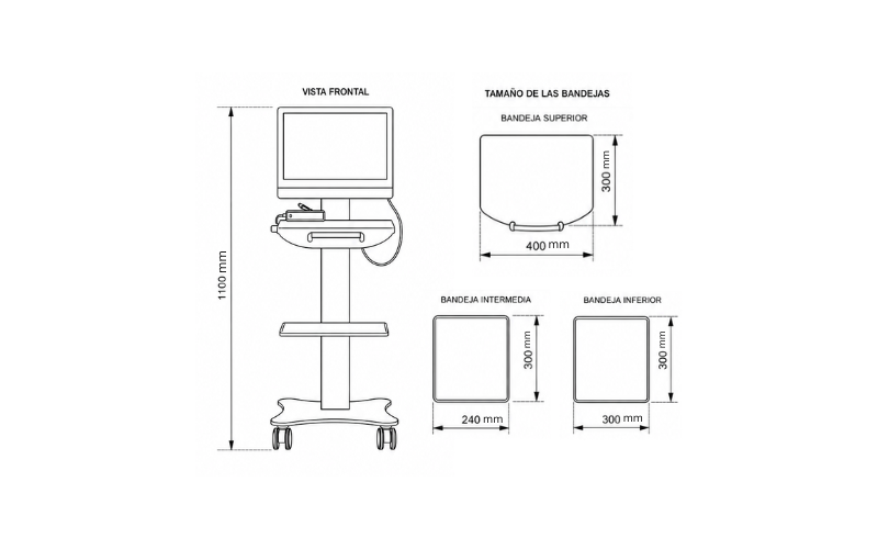 Detalle bandejas carrito DTX-UM-T4