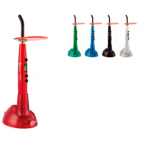 Lámpara de fotocurado inalámbrica Led H DTE disponible en azul, negro, plata, rojo y verde