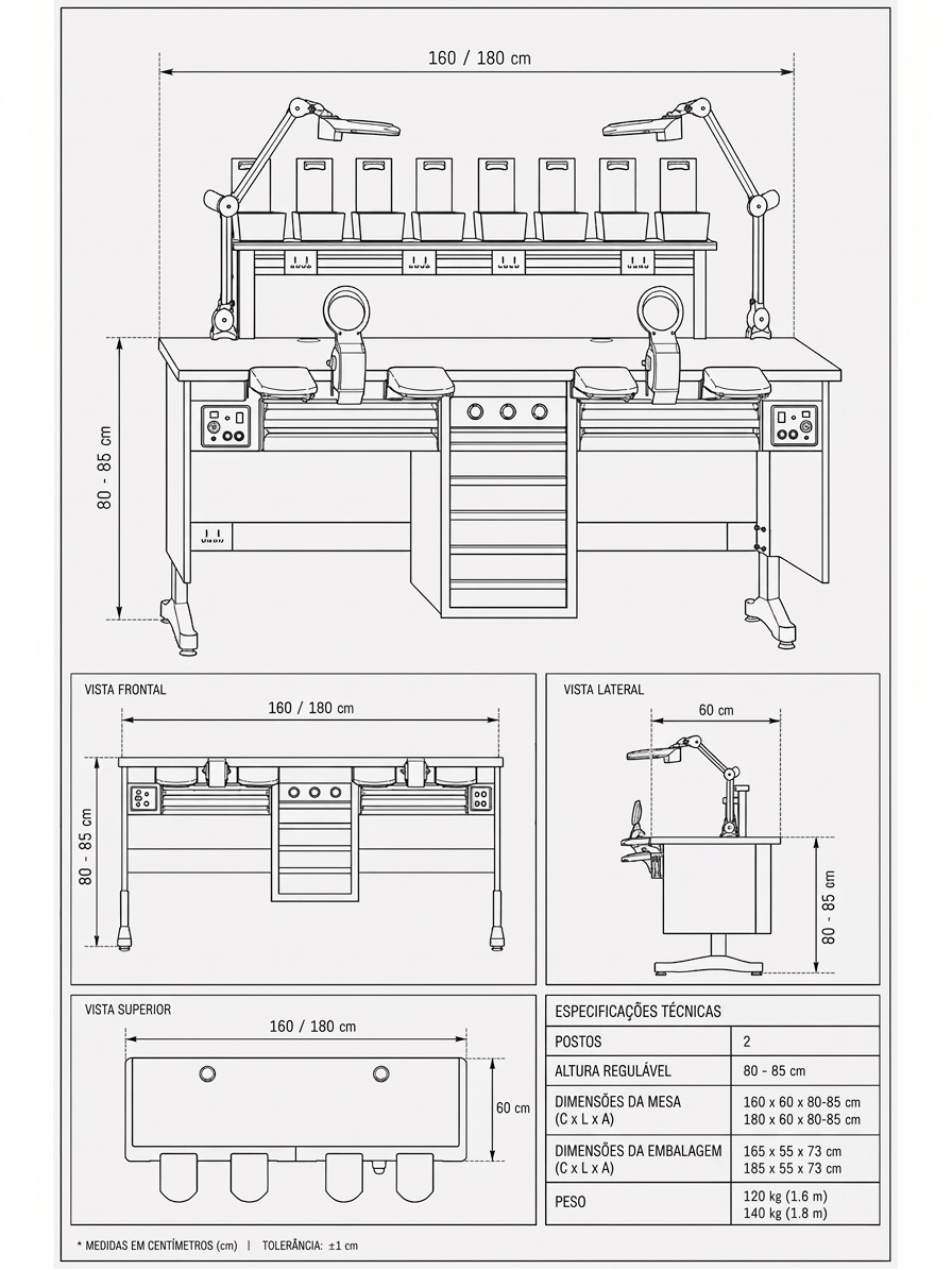 Plano técnico da estação de trabalho NEUBER