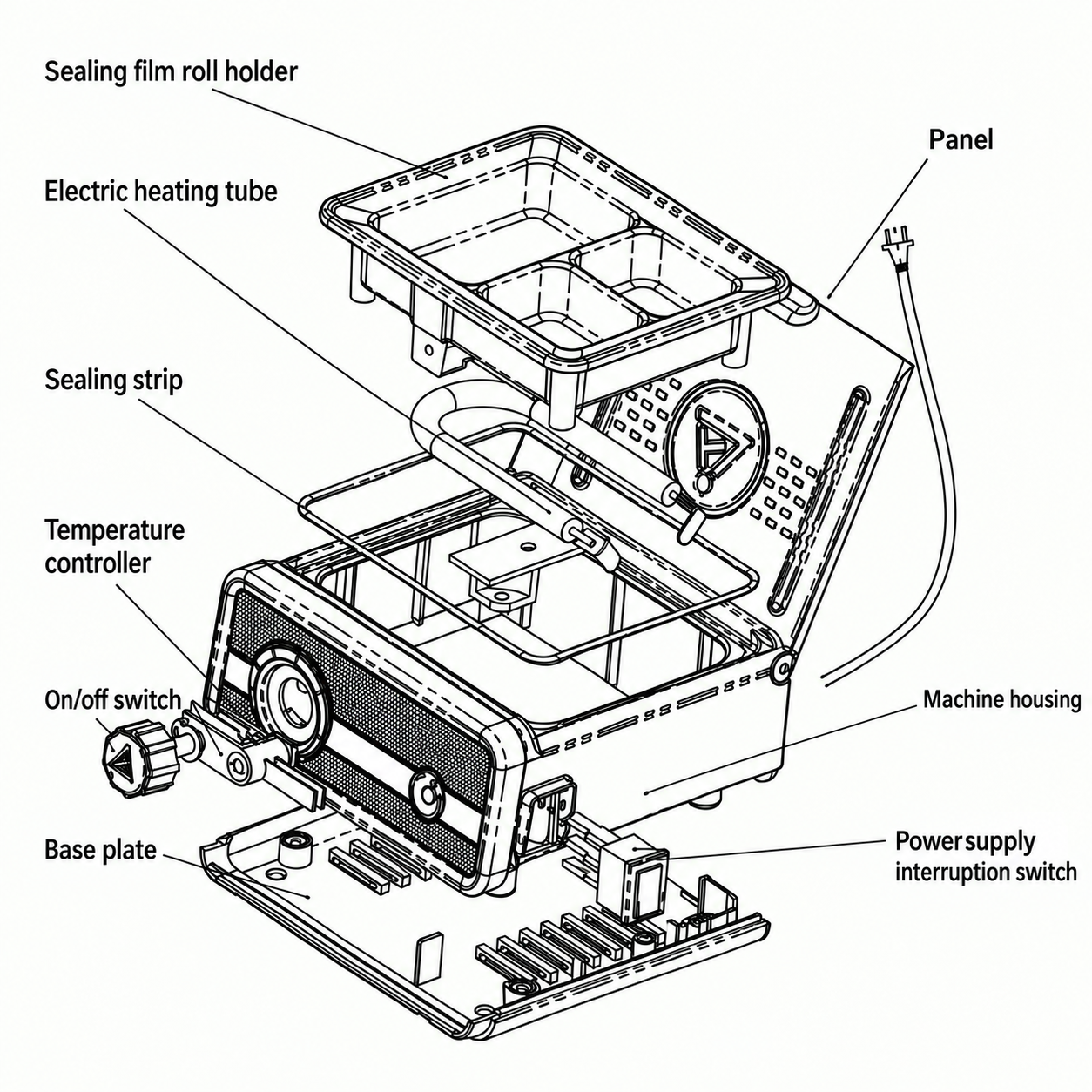Components of the UMG JT-15 dental wax heater