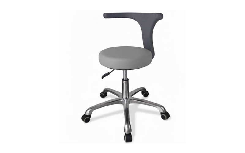 Taburete de Asistente para Clínica Dental - Gris