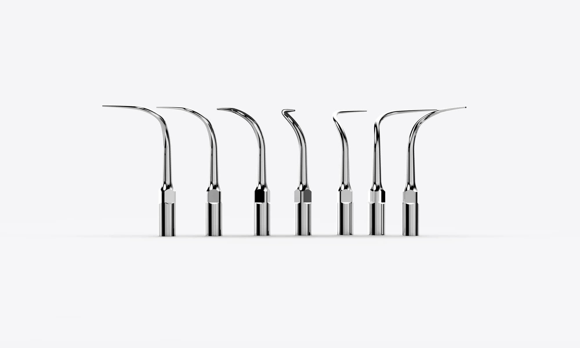 14 pontas de titânio incluídas com o Woodpecker PT-A para profilaxia periodontia e endodontia