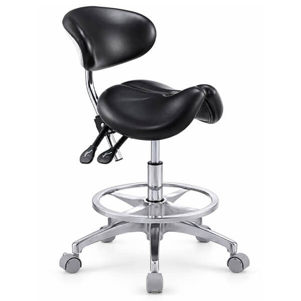 Taburete Sakurajima tipo poni para doctor NEUBER con asiento tipo silla de montar