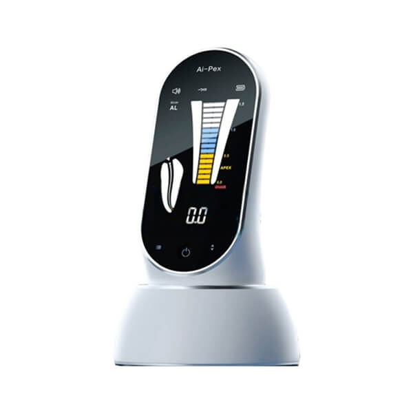Localizador de Ápices Woodpecker Ai-Pex, vista de pantalla y base