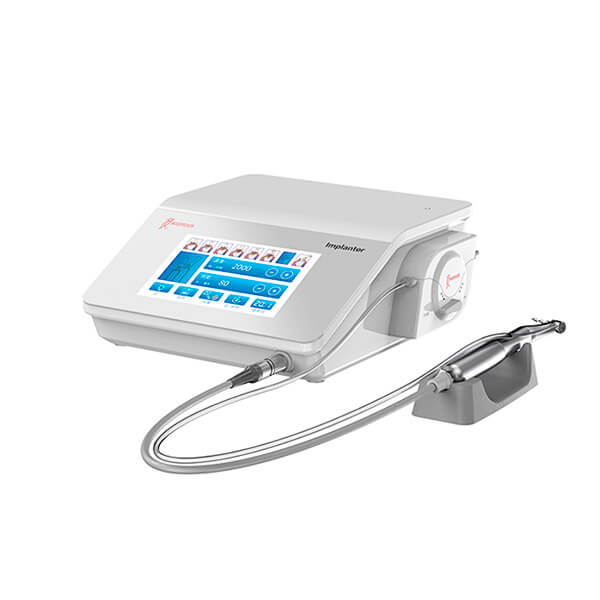 Motor de implantología Woodpecker Implanter LED Plus con micromotor, contra ángulo y pedal multifunción